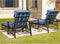 Festival Depot 3 Pieces Patio Outdoor Chaise Lounge Chairs with Cushions Set with Coffee Table Premium Fabric Metal Frame Furniture Garden Bistro Soft Backrest (Khaki)
