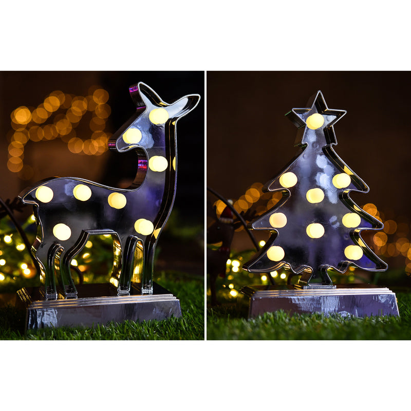 8 LEDs Marquee Light with Deer Shaped and 9 LEDs Marquee Light with Tree Shaped