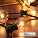 6 Set of G40 Bulbs Globe Garden String Lights